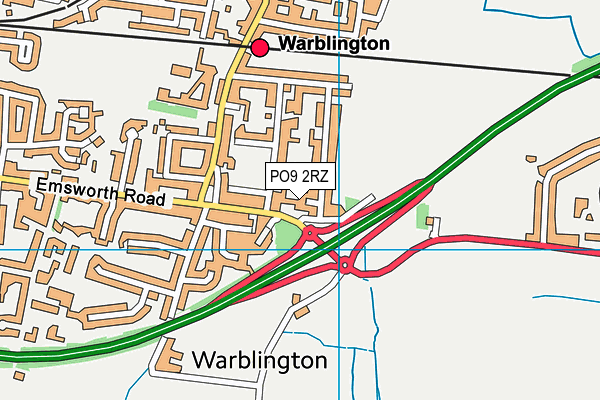 PO9 2RZ map - OS VectorMap District (Ordnance Survey) PO9 2RZ map - OS VectorMap District (Ordnance Survey)