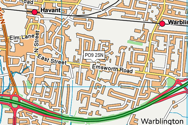 PO9 2SN map - OS VectorMap District (Ordnance Survey) PO9 2SN map - OS VectorMap District (Ordnance Survey)