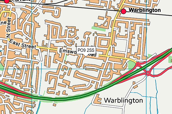 PO9 2SS map - OS VectorMap District (Ordnance Survey)