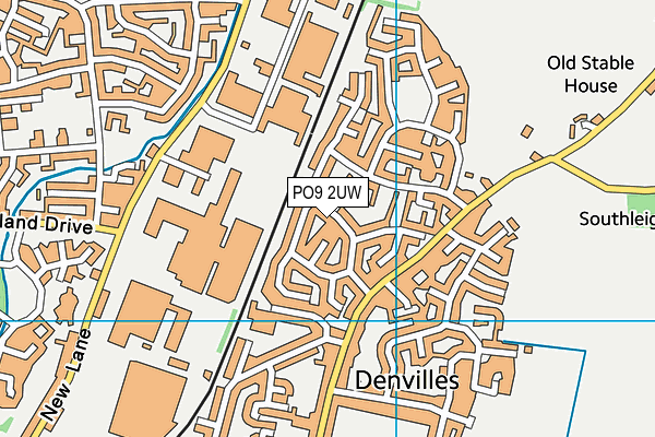 PO9 2UW map - OS VectorMap District (Ordnance Survey) PO9 2UW map - OS VectorMap District (Ordnance Survey)