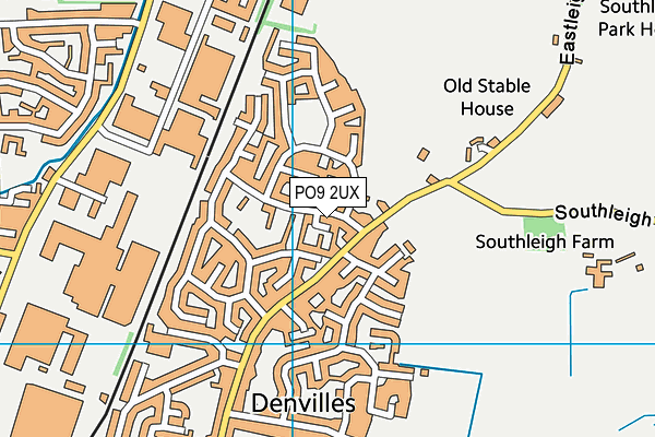PO9 2UX map - OS VectorMap District (Ordnance Survey) PO9 2UX map - OS VectorMap District (Ordnance Survey)