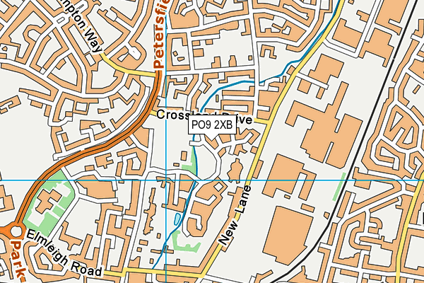 PO9 2XB map - OS VectorMap District (Ordnance Survey) PO9 2XB map - OS VectorMap District (Ordnance Survey)