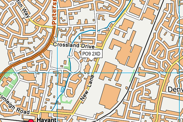 PO9 2XD map - OS VectorMap District (Ordnance Survey)