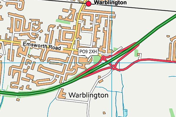 PO9 2XH map - OS VectorMap District (Ordnance Survey) PO9 2XH map - OS VectorMap District (Ordnance Survey)
