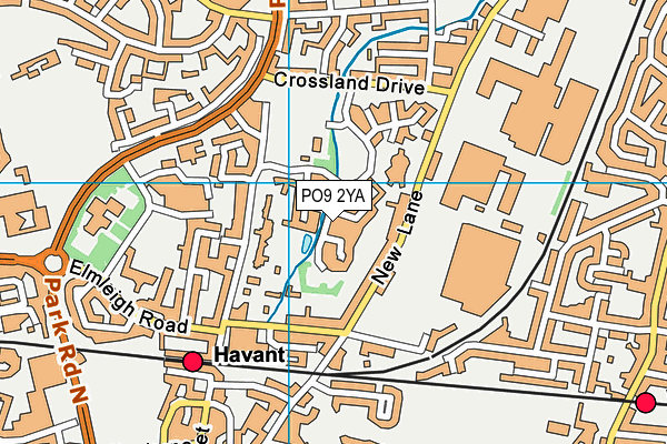 PO9 2YA map - OS VectorMap District (Ordnance Survey) PO9 2YA map - OS VectorMap District (Ordnance Survey)