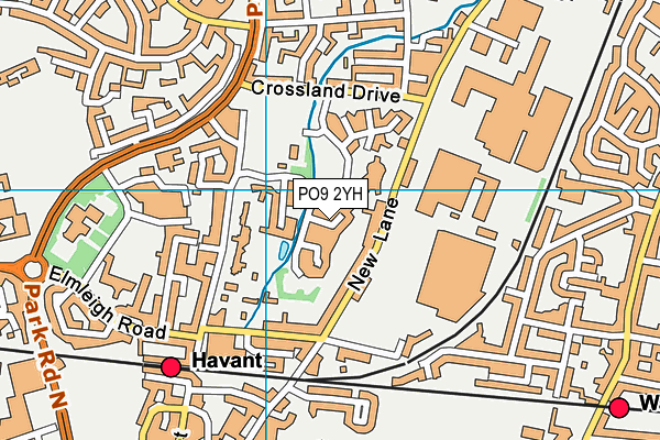 PO9 2YH map - OS VectorMap District (Ordnance Survey) PO9 2YH map - OS VectorMap District (Ordnance Survey)