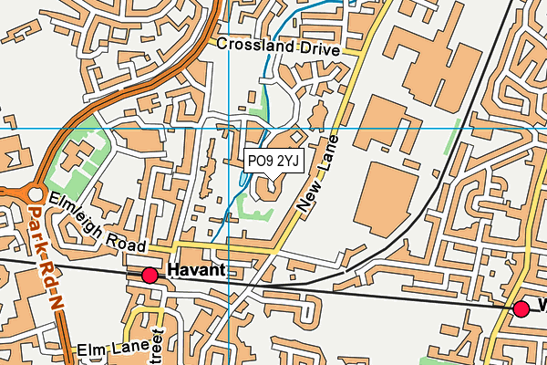 PO9 2YJ map - OS VectorMap District (Ordnance Survey) PO9 2YJ map - OS VectorMap District (Ordnance Survey)