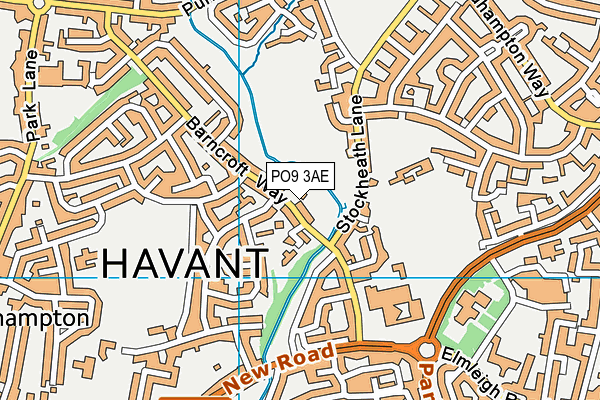 PO9 3AE map - OS VectorMap District (Ordnance Survey) PO9 3AE map - OS VectorMap District (Ordnance Survey)
