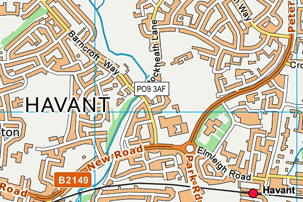 PO9 3AF map - OS VectorMap District (Ordnance Survey) PO9 3AF map - OS VectorMap District (Ordnance Survey)