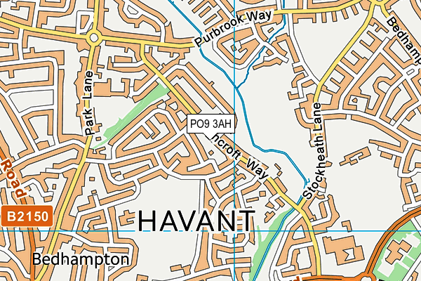 PO9 3AH map - OS VectorMap District (Ordnance Survey) PO9 3AH map - OS VectorMap District (Ordnance Survey)