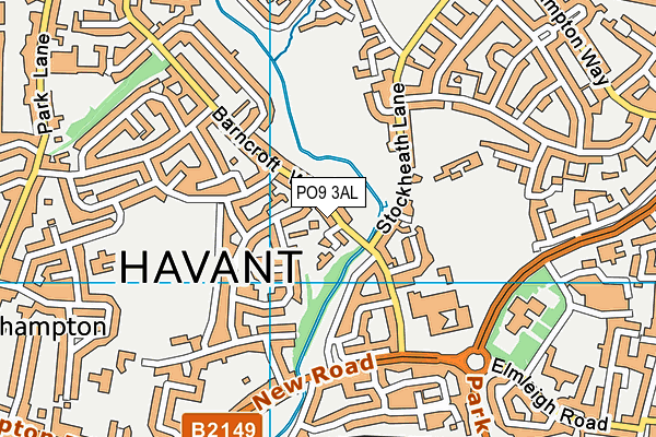 PO9 3AL map - OS VectorMap District (Ordnance Survey)
