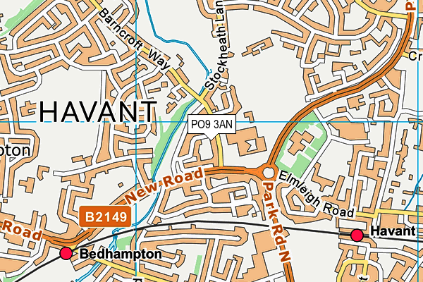 PO9 3AN map - OS VectorMap District (Ordnance Survey) PO9 3AN map - OS VectorMap District (Ordnance Survey)