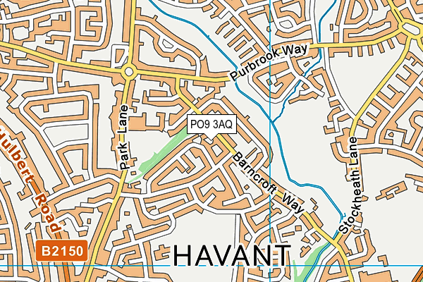 PO9 3AQ map - OS VectorMap District (Ordnance Survey) PO9 3AQ map - OS VectorMap District (Ordnance Survey)