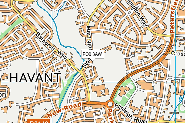 PO9 3AW map - OS VectorMap District (Ordnance Survey) PO9 3AW map - OS VectorMap District (Ordnance Survey)
