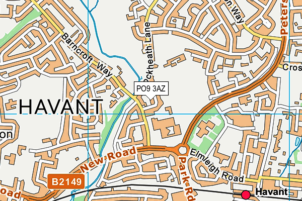 PO9 3AZ map - OS VectorMap District (Ordnance Survey) PO9 3AZ map - OS VectorMap District (Ordnance Survey)