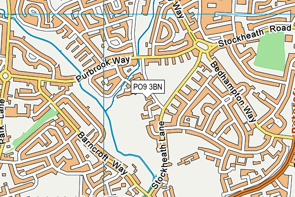 PO9 3BN map - OS VectorMap District (Ordnance Survey) PO9 3BN map - OS VectorMap District (Ordnance Survey)
