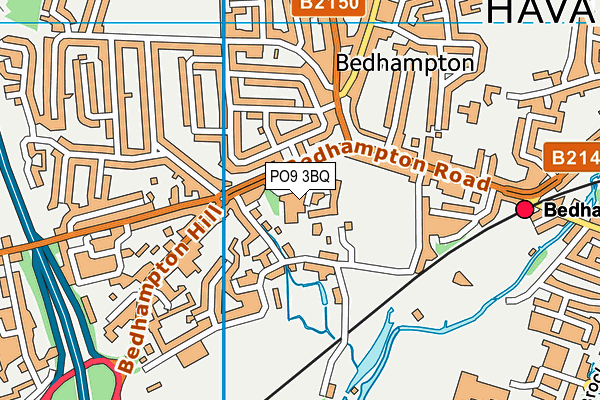 PO9 3BQ map - OS VectorMap District (Ordnance Survey) PO9 3BQ map - OS VectorMap District (Ordnance Survey)