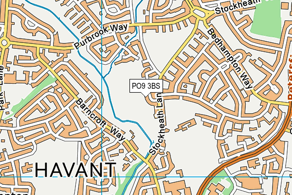PO9 3BS map - OS VectorMap District (Ordnance Survey) PO9 3BS map - OS VectorMap District (Ordnance Survey)