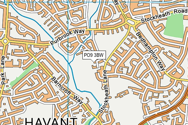 PO9 3BW map - OS VectorMap District (Ordnance Survey) PO9 3BW map - OS VectorMap District (Ordnance Survey)