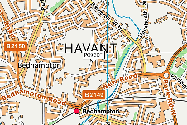 PO9 3DT map - OS VectorMap District (Ordnance Survey) PO9 3DT map - OS VectorMap District (Ordnance Survey)
