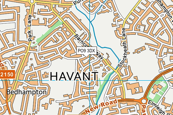 PO9 3DX map - OS VectorMap District (Ordnance Survey) PO9 3DX map - OS VectorMap District (Ordnance Survey)