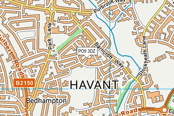 PO9 3DZ map - OS VectorMap District (Ordnance Survey) PO9 3DZ map - OS VectorMap District (Ordnance Survey)