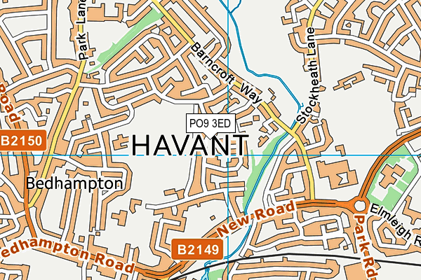 PO9 3ED map - OS VectorMap District (Ordnance Survey) PO9 3ED map - OS VectorMap District (Ordnance Survey)
