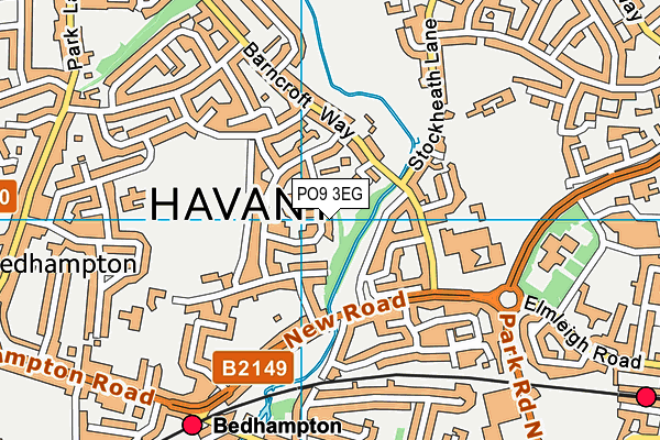 PO9 3EG map - OS VectorMap District (Ordnance Survey) PO9 3EG map - OS VectorMap District (Ordnance Survey)