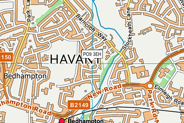 PO9 3EH map - OS VectorMap District (Ordnance Survey) PO9 3EH map - OS VectorMap District (Ordnance Survey)