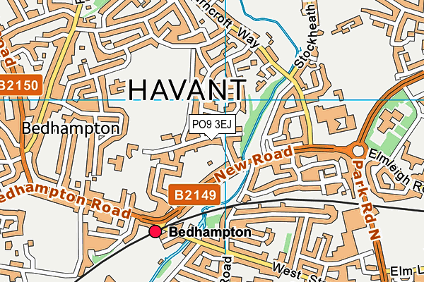 PO9 3EJ map - OS VectorMap District (Ordnance Survey) PO9 3EJ map - OS VectorMap District (Ordnance Survey)