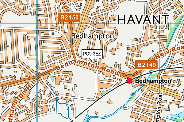 PO9 3EZ map - OS VectorMap District (Ordnance Survey) PO9 3EZ map - OS VectorMap District (Ordnance Survey)
