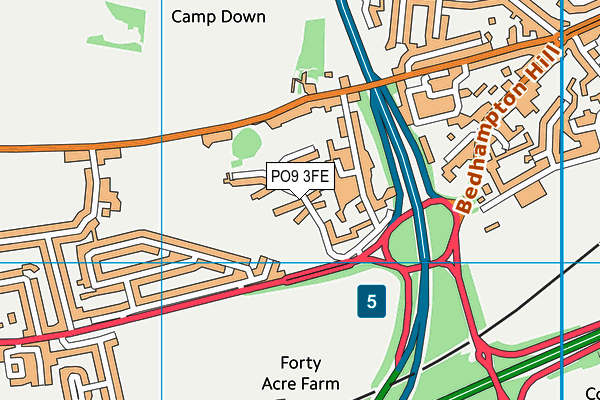 PO9 3FE map - OS VectorMap District (Ordnance Survey) PO9 3FE map - OS VectorMap District (Ordnance Survey)