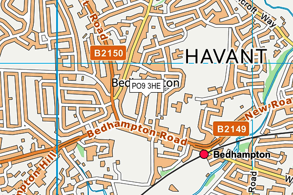 PO9 3HE map - OS VectorMap District (Ordnance Survey) PO9 3HE map - OS VectorMap District (Ordnance Survey)