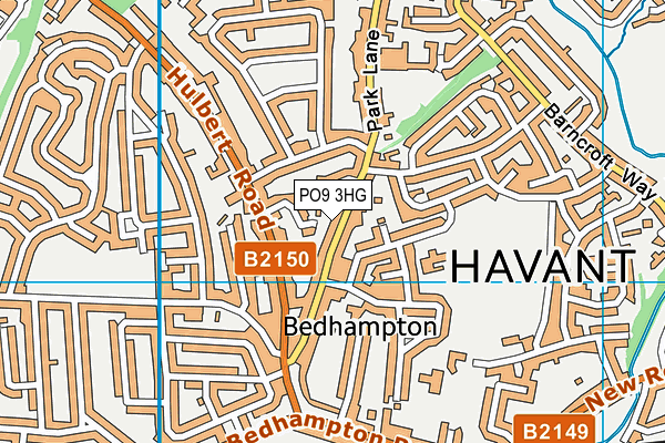 PO9 3HG map - OS VectorMap District (Ordnance Survey) PO9 3HG map - OS VectorMap District (Ordnance Survey)