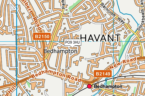 PO9 3HU map - OS VectorMap District (Ordnance Survey) PO9 3HU map - OS VectorMap District (Ordnance Survey)