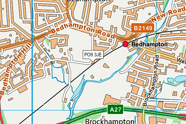 PO9 3JE map - OS VectorMap District (Ordnance Survey) PO9 3JE map - OS VectorMap District (Ordnance Survey)