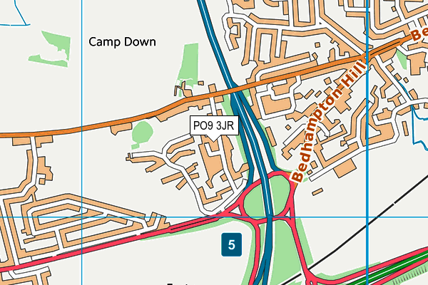 PO9 3JR map - OS VectorMap District (Ordnance Survey) PO9 3JR map - OS VectorMap District (Ordnance Survey)