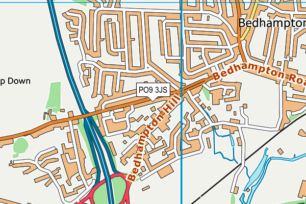 PO9 3JS map - OS VectorMap District (Ordnance Survey) PO9 3JS map - OS VectorMap District (Ordnance Survey)