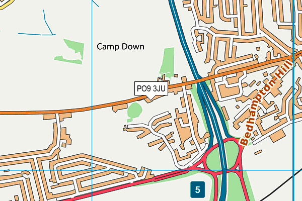 PO9 3JU map - OS VectorMap District (Ordnance Survey) PO9 3JU map - OS VectorMap District (Ordnance Survey)