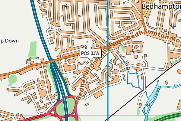 PO9 3JW map - OS VectorMap District (Ordnance Survey) PO9 3JW map - OS VectorMap District (Ordnance Survey)
