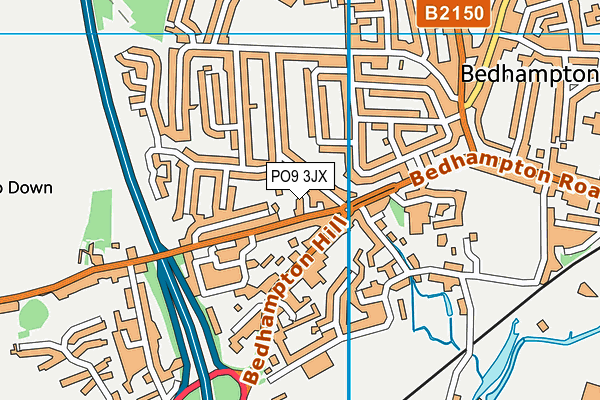 PO9 3JX map - OS VectorMap District (Ordnance Survey) PO9 3JX map - OS VectorMap District (Ordnance Survey)