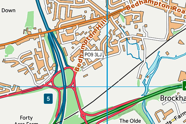 PO9 3LJ map - OS VectorMap District (Ordnance Survey) PO9 3LJ map - OS VectorMap District (Ordnance Survey)