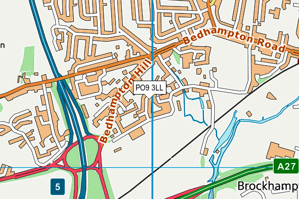 PO9 3LL map - OS VectorMap District (Ordnance Survey)