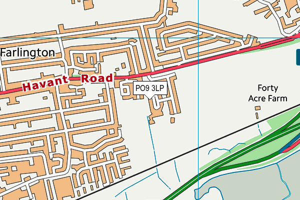 PO9 3LP map - OS VectorMap District (Ordnance Survey) PO9 3LP map - OS VectorMap District (Ordnance Survey)