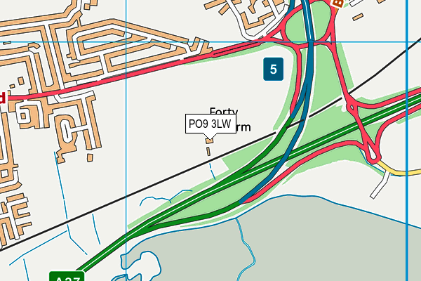 PO9 3LW map - OS VectorMap District (Ordnance Survey)