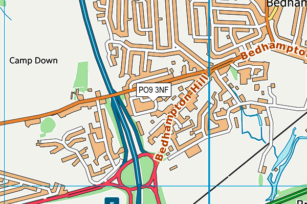 PO9 3NF map - OS VectorMap District (Ordnance Survey)