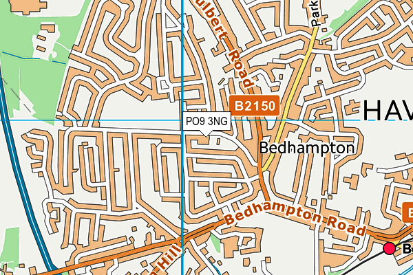 PO9 3NG map - OS VectorMap District (Ordnance Survey) PO9 3NG map - OS VectorMap District (Ordnance Survey)