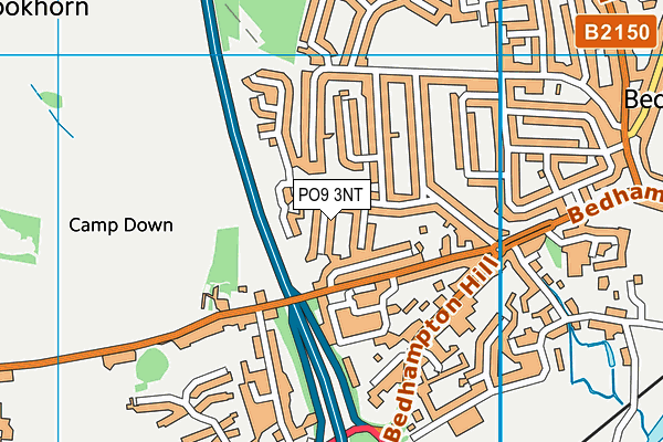 PO9 3NT map - OS VectorMap District (Ordnance Survey)