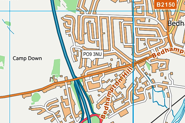 PO9 3NU map - OS VectorMap District (Ordnance Survey) PO9 3NU map - OS VectorMap District (Ordnance Survey)