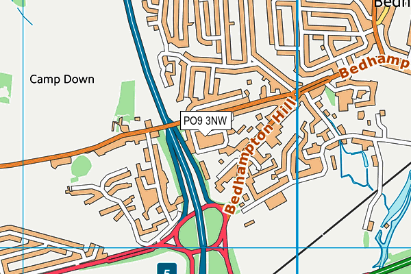 PO9 3NW map - OS VectorMap District (Ordnance Survey) PO9 3NW map - OS VectorMap District (Ordnance Survey)